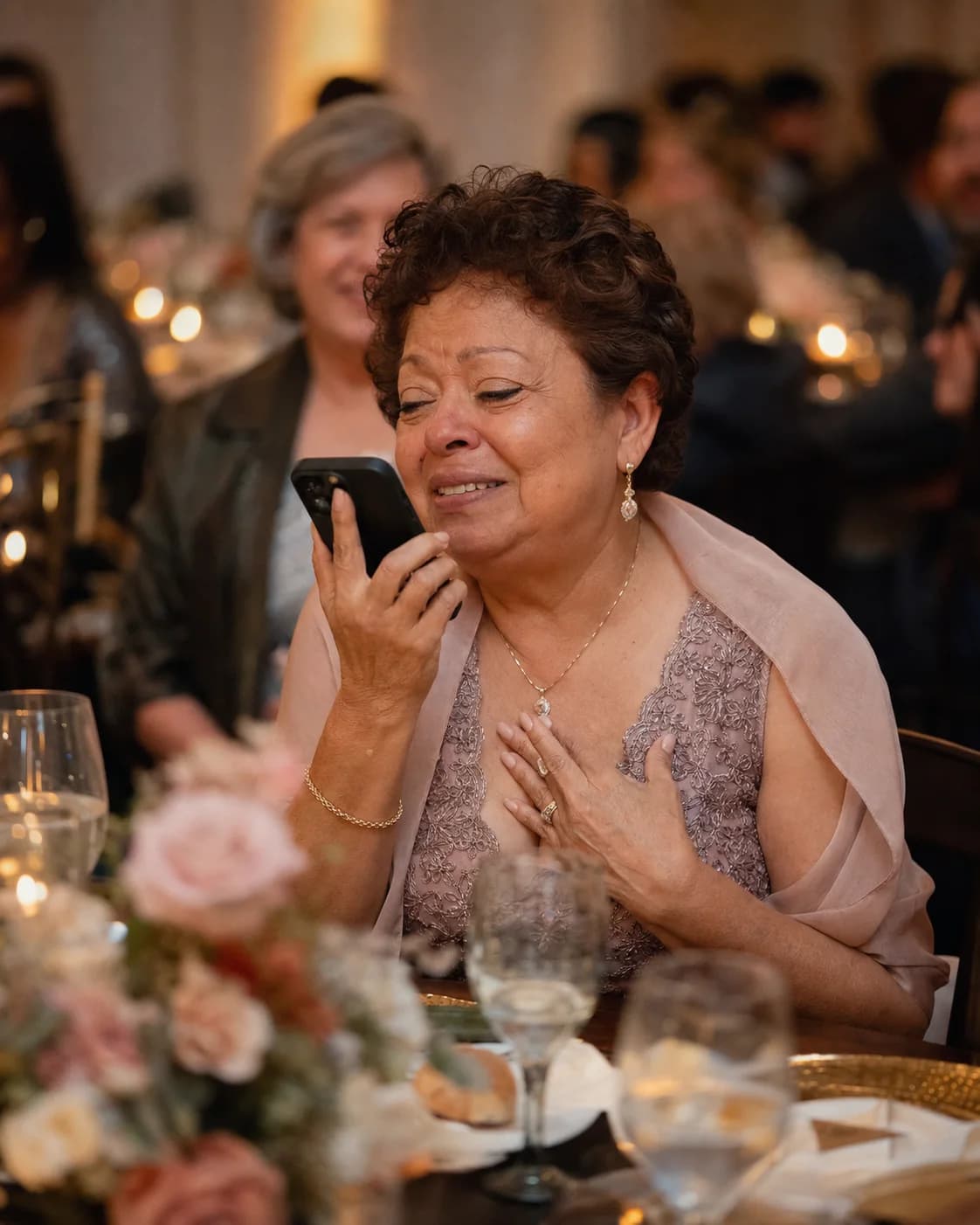 A guest recording a voice message at an event