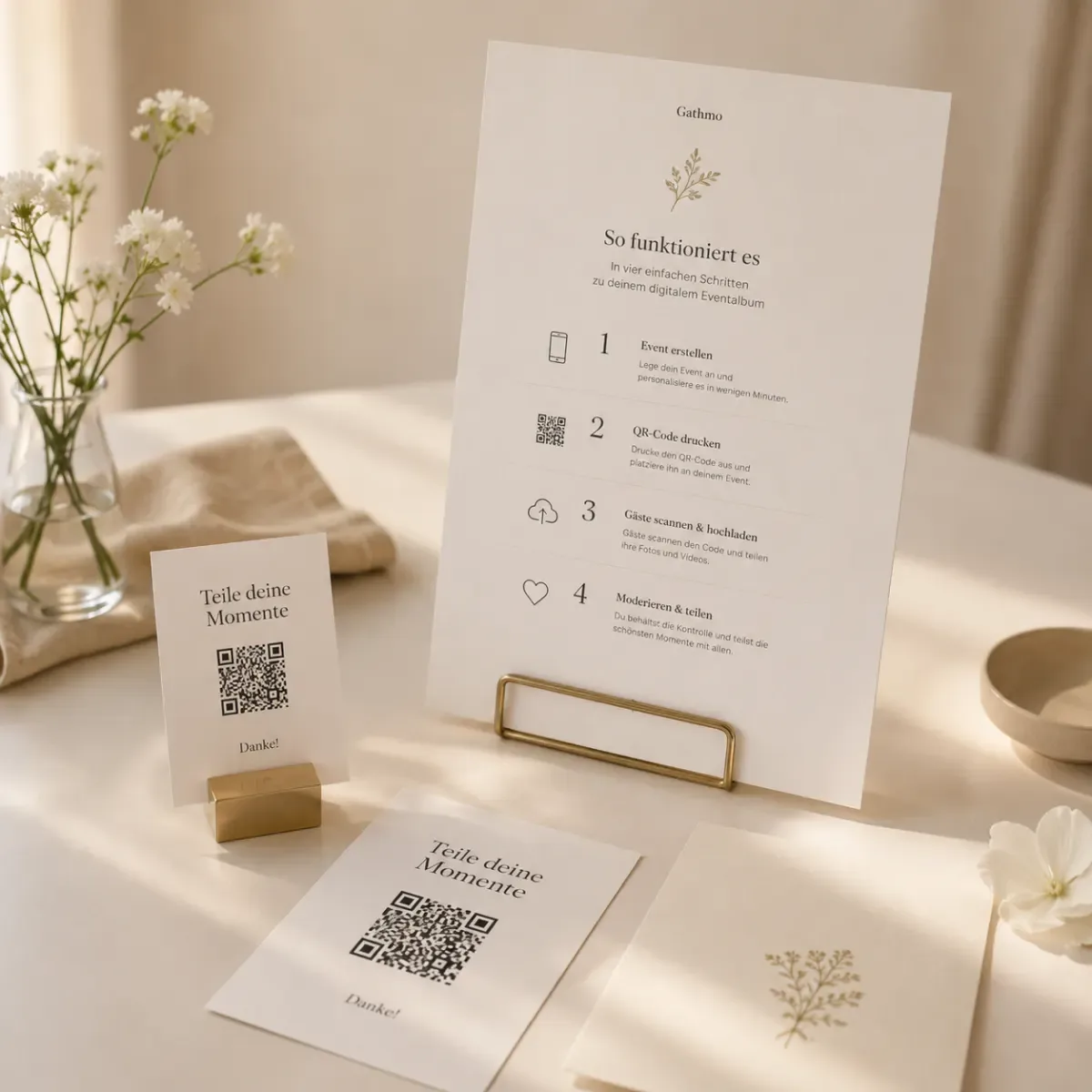 Print-ready QR sign prepared for an event photo upload station