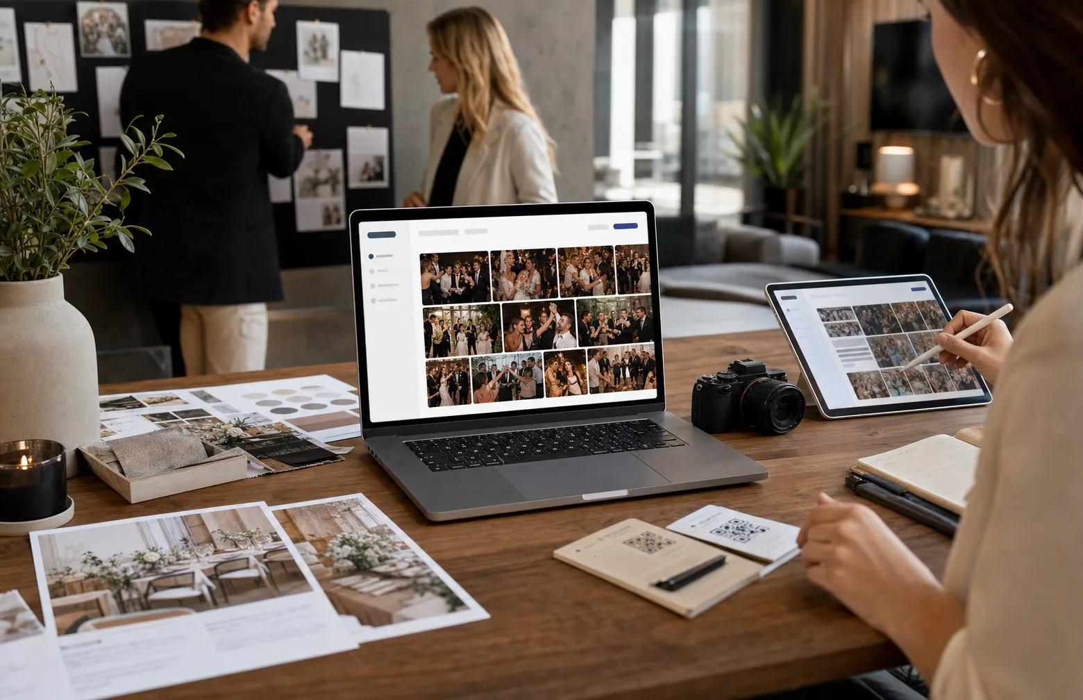 corporate guests using a QR code photo sharing experience for White-Label Event Photo Platforms: What Agencies Should Look for in 2026