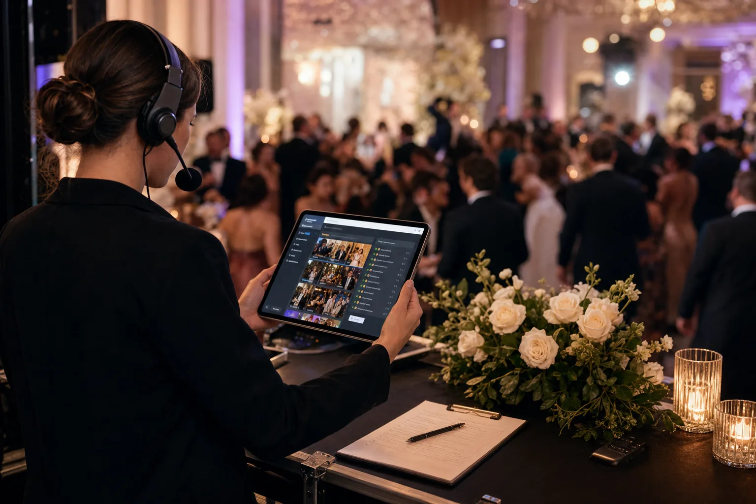 corporate guests using a QR code photo sharing experience for How to Set Up a Branded Event Gallery for a Trade Show in Under 30 Minutes